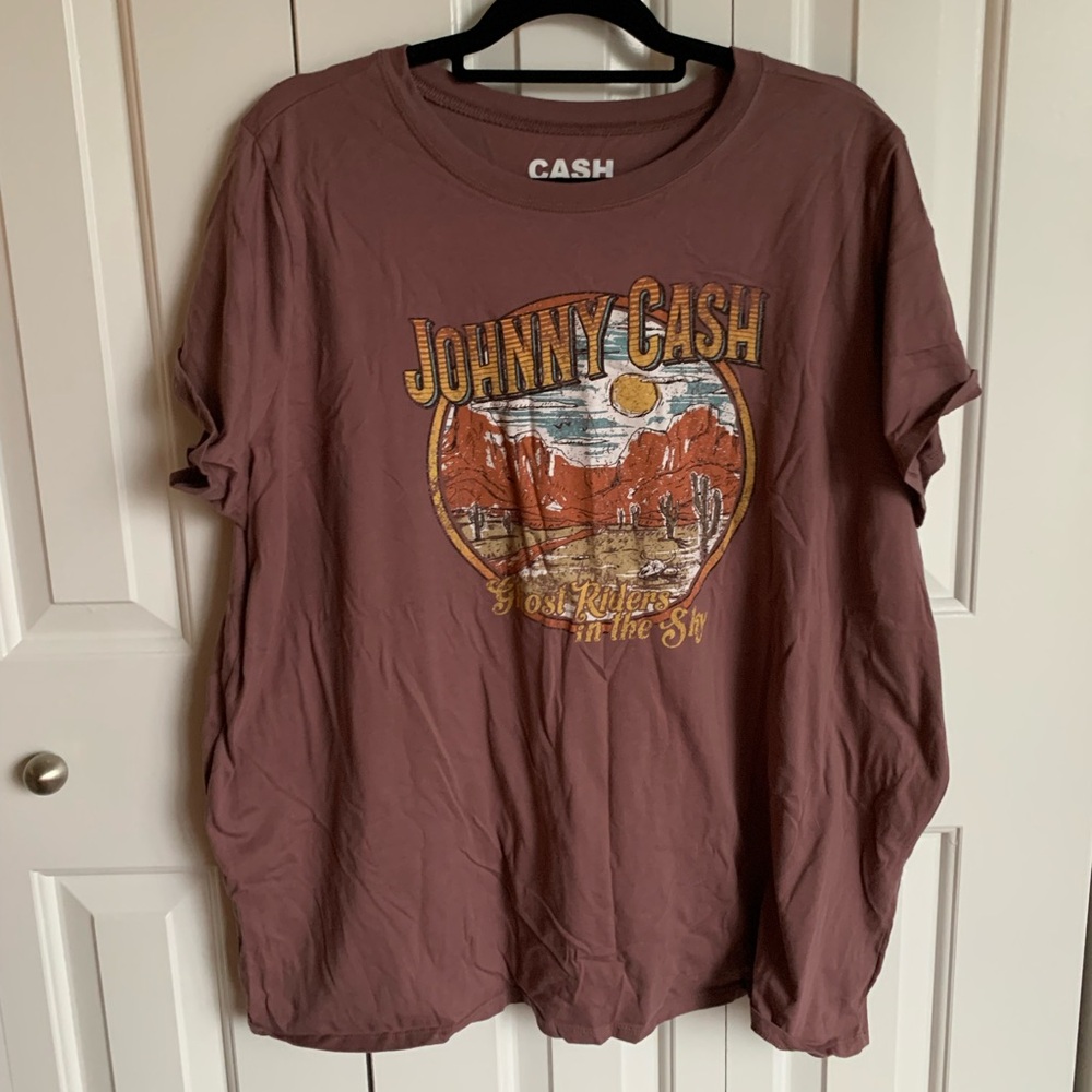 Plus Size Torrid Johnny Cash Graphic T-Shirt - Brown NWOT Classic Fit